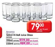 Arcoroc 190ml Hi-Ball Juice Glass-Per 12 Pack