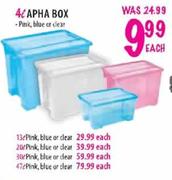Apha Box-47L (Pink,Blue Or Clear) Each 