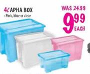 Apha Box-4L (Pink,Blue Or Clear) Each 