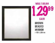 Brown Beaded Mirror-400 x 500mm Each