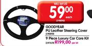 Goodyear PU Leather Steering Cover Each