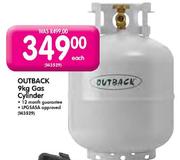 Outblack 9Kg Gas Cylinder LPGSASA Approved-Each