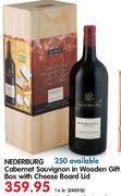 Nederburg Cabernet Sauvignon In Wooden Gift Box With Cheese Board Lid-1x3ltr