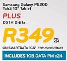 Samsung Galaxy P5200 Tab3 10" Tablet-On Smart Data 1GB TopUp Contract