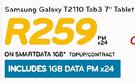 Samsung Galaxy T2110 Tab3 7" Tablet-On Smart Data 1GB TopUp Contract