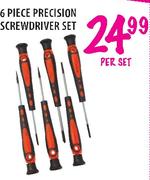 6 Piece Stramm Precision Screwdriver Set-Per Set