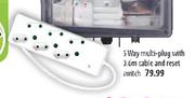 5 Way Multi-Plug With 3.6m Cable And Reset Switch