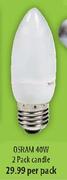 Osram 2 Pack Candle-40W