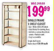 Single Shelf Metal Frame Closet