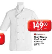 Chef Works Short Sleeve Chef Jacket-XXL White Each