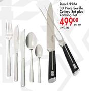 Russell Hobbs 30 Piece Seville Cutlery Set Plus Carving Set