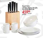 Russell Hobbs Dinner Set Plus Pro Knife Block Set-16 Piece 