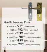 Handle Lever On Plate (MG1061N)