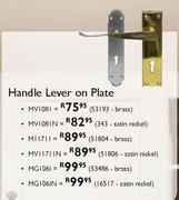 Handle Lever On Plate (MV1081N)