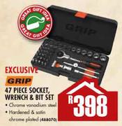 Grip Socket, Wrench & Bit Set-47 Piece