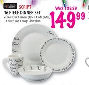 Always Home Script Dinner Set-16 Piece