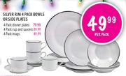 Silver Rim Mugs-4 Pack 