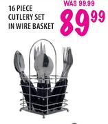 Cutlery Set In Wire Basket-16 Piece