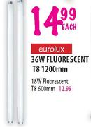 Eurolux 36W Fluorescent T8-1200mm Each 