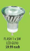 Flash 1x3W LED GU10-Each