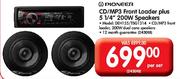 Pioneer CD/MP3 Front Loader Plus 5 1/4" 200W Speakers (DEH155/TSG1314)-Per Set