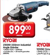 Ryobi 2100W 230mm Industrial Angle Grinder (G232)-Each