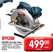 Ryobi 1200W Circular Saw (CS185)-Each
