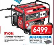 Ryobi 5.5KVA Key Start Generator-RG6900K Each