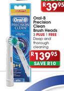 Oral-B Precision Clean Brush Heads 3 Plus 1 Free