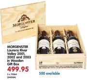 Morgenster Lourens River Valley 2001, 2002 And 2003 In Wooden Gift Box-3X750ml