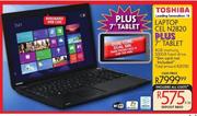 Toshiba Laptop Cel N2820+ 7" Tablet