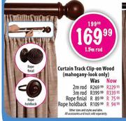 Curtains Track Clip-On Wood-2m rod 