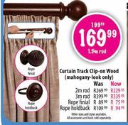 Curtains Track Clip-On Wood-Rope holdback