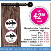 25mm Aluminium Curtain Rods-1m rod