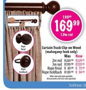 Curtains Track Clip-On Wood-1.5m rod 
