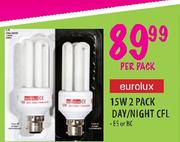 Eurolux 2 Pack 15W Daylight CFL-Per Pack