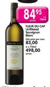 Fleur DU Cap Unfiltered Sauvignon Blanc - 1 x 750ml