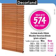 Custom-Made 50mm Wooden Venetian Blinds-1890x1700mm