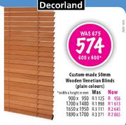 Custom-Made 50mm Wooden Venetian Blinds-1650x1950mm
