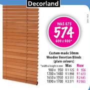 Custom-Made 50mm Wooden Venetian Blinds-600x600mm