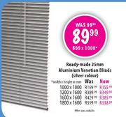 Ready-Made 25mm Aluminium Venetian Blinds-1000x1000mm