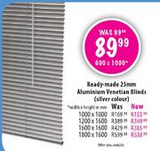 Ready-Made 25mm Aluminium Venetian Blinds-1600x1600mm