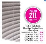 Custom-Made 25mm Aluminium Venetian Blinds-3000x1200mm