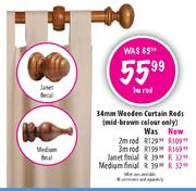 34mm Wooden Curtain Rod-3m 