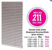 Custom-Made 25mm Aluminium Venetian Blinds-2100x1400mm