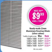  Ready-Made 25mm Aluminium Venetian Blinds-1800x1600mm