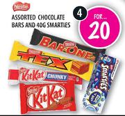 Nestle Chocolate Bars-4's & Smarties-40g