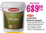 Plascon Micatex White Or Colours-20L Each