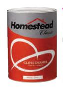 Homestead  Gloss Enamel Black, Cream, Brown Or Pastels-5L Each