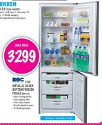 KIC Metallic Silver Bottom Freezer Fridge-314Ltr(KBF 634)